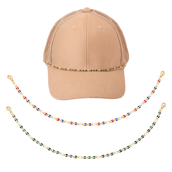 2шт 2 цвета латунь эмаль панцирная цепь браслет изготовление, с латунными карабин-лобстерами , золотые