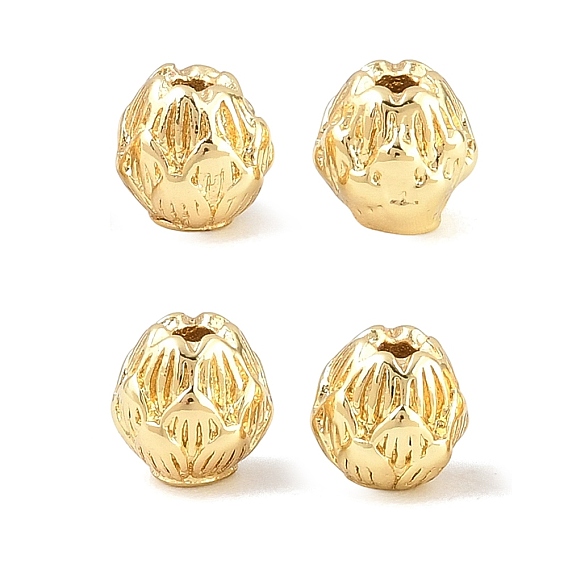 Brass Beads, Lotus, Rack Plating, Long-Lasting Plated, Lead Free & Cadmium Free
