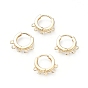 Brass Huggie Hoop Earring Findings, Ring, with Horizontal Loops