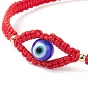 Lampwork Evil Eye Braided Bead Bracelet, Adjustable Bracelet for Women
