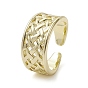 Rack Plating Brass Open Cuff Rings, Cadmium Free & Nickel Free & Lead Free, Hollow