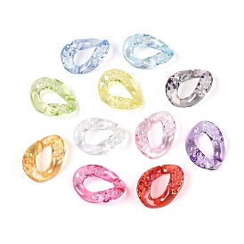 Уф-покрытие прозрачные акриловые бусины, радужный, твист