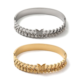 Нержавеющая сталь 2 линии бабочка шарнирные браслеты для женщин