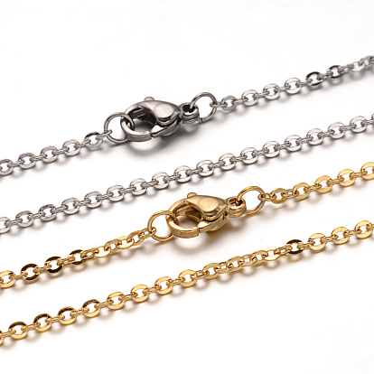 304 Stainless Steel Cable Chain Necklace, with Lobster Claw Clasps