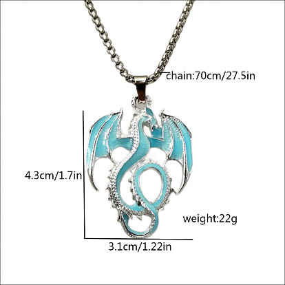 Luminous Stainless Steel Pendant Necklaces, with Enamel