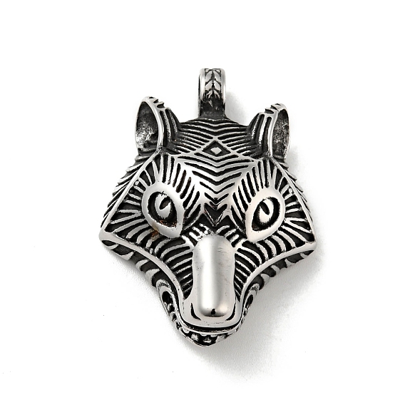 304 Edelstahl Anhänger, Wolf