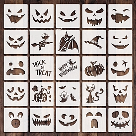 25 Styles Halloween PET Drawing Stencil, Reusable Stencils for Paper Wall Fabric Floor Furniture Canvas Wood