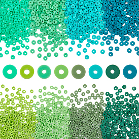 4800 шт 8 цвета бусины из полимерной глины ручной работы, Диск / плоские круглые, Heishi бусы