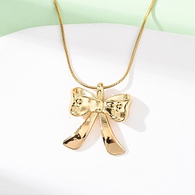 304 ожерелья из нержавеющей стали с подвеской-бантом в виде змеиной цепи для женщин, ионное покрытие (ip)