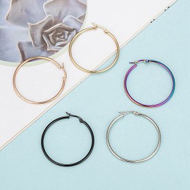 304 Stainless Steel Hoop EarRing Shapes, Hypoallergenic EarRing Shapes, Ring Shape