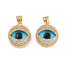 Латунные микро проложить кубического циркония подвески, со стеклом, подвески в форме глаз