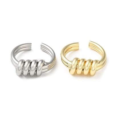 Brass Open Cuff Ring, Spiral