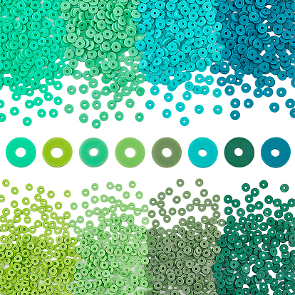 4800 шт 8 цвета бусины из полимерной глины ручной работы, Диск / плоские круглые, Heishi бусы