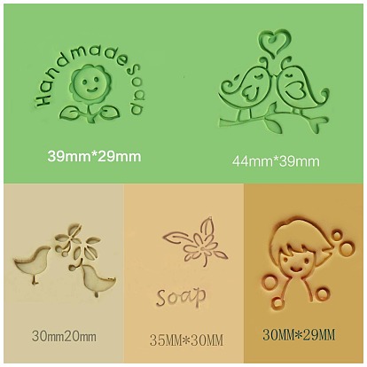 Transparent Resin Stamps, DIY Handmade Soap Stamp Chapters, Clear, Boy/Bird/Sunflower/Butterfly Pattern
