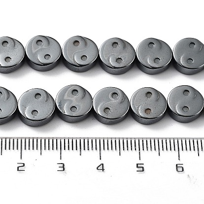 Synthetic Non-Magnetic Hematite Beads Strands, Yin-yang