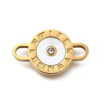 304 римские цифры из нержавеющей стали, вырезанные лазером, плоские круглые звенья, подвески-соединители, с пластиковой имитацией оболочки, ручная полировка, ионное покрытие (ip), золотые