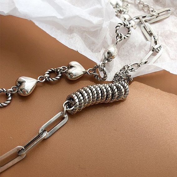 Браслеты-цепочки из сплава для женщин, античное серебро