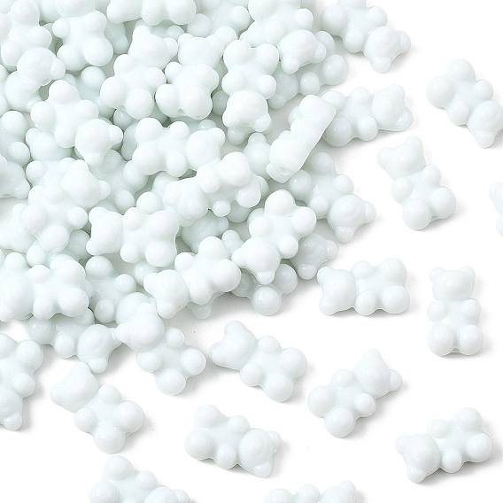 100 непрозрачные акриловые бусины, медведь