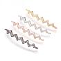 Brass Micro Pave Cubic Zirconia Links, Wave