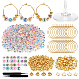 Наборы для изготовления подвесок для бокалов своими руками, включая фурнитуру для серег-колец из латуни, Акриловые бусины, латунные и железные разделительные бусины, нержавеющей стали пинцет бисером