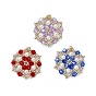 Glass Seed Beaded Flower Pendants, with Glass & Shell Pearl Beads & Loop
