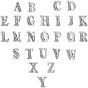 Alloy Slide Charms, with Crystal Rhinestone, Alphabet, Platinum