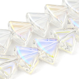 AB Color Plated Electroplate Transparent Glass Beads Strands, Fan