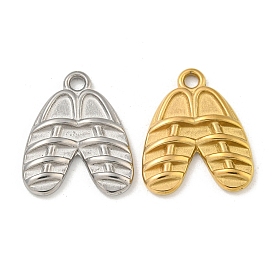 Ion Plating(IP) 304 Stainless Steel Pendants, Sandal Shoe Charms