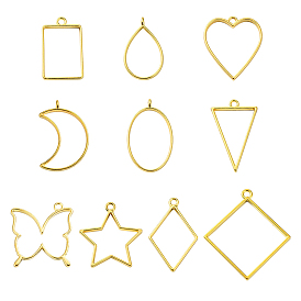 Стойки из пластика с открытыми задними подвесками, для diy уф смолы, эпоксидная смола, Прессованные цветочные украшения, разнообразные, без кадмия, без никеля и без свинца