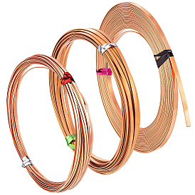3 пучки 3 стили 6 м гибкий красный медный провод, плоский, безель провод, для изготовления ювелирных изделий DIY