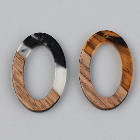 Resin & Walnut Wood Pendants, Oval