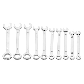 Iron Ratcheting Combination Wrench Sets, 10-Piece, for Home Appliances, Machinery Maintain