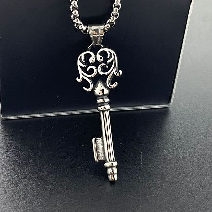 Стильный 304 кулон-ключ из нержавеющей стали в стиле панк, простые модные ожерелья высокого класса