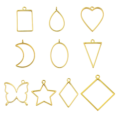 Стойки из пластика с открытыми задними подвесками, для diy уф смолы, эпоксидная смола, Прессованные цветочные украшения, разнообразные, без кадмия, без никеля и без свинца