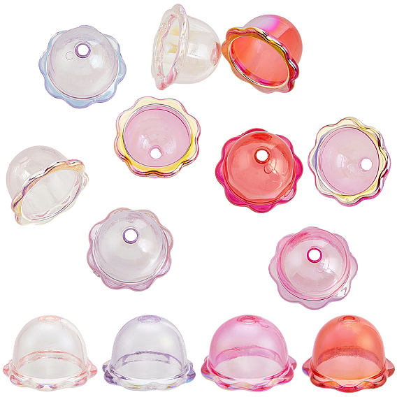 60 шт 4 цвета УФ-покрытие акриловые колпачки для бусин, цветок