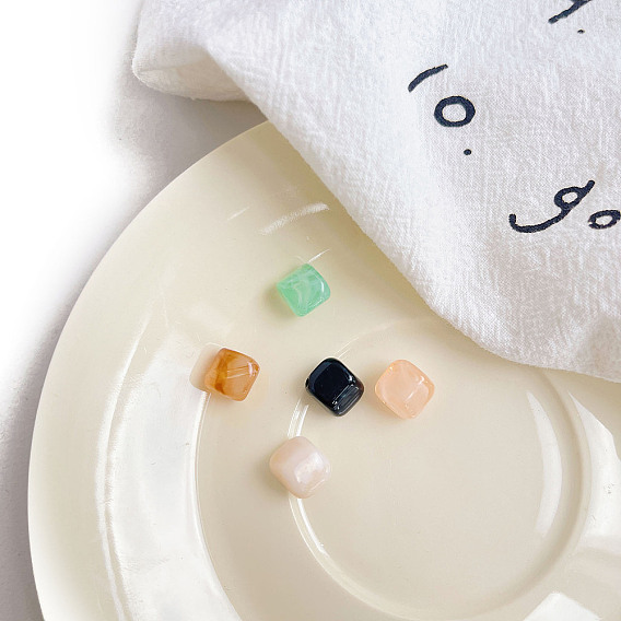Opaque Acrylic Beads, Cube