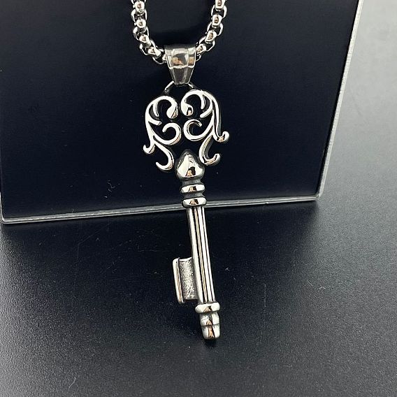 Стильный 304 кулон-ключ из нержавеющей стали в стиле панк, простые модные ожерелья высокого класса