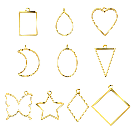 Стойки из пластика с открытыми задними подвесками, для diy уф смолы, эпоксидная смола, Прессованные цветочные украшения, разнообразные, без кадмия, без никеля и без свинца