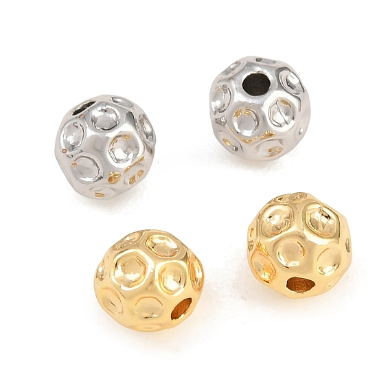 Brass Textured Spacer Beads, Round