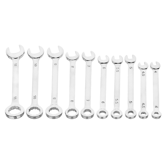 Iron Ratcheting Combination Wrench Sets, 10-Piece, for Home Appliances, Machinery Maintain