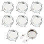 8Pcs Brass Rhinestone Cufflinks, Flat Round, Platinum