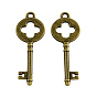 Tibetan Style Alloy Skeleton Key Pendants, Cadmium Free & Lead Free, 40x14x2mm, Hole: 2mm, about 549pcs/1000g