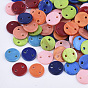 Spray Paint Freshwater Shell Links Connectors, Flat Round