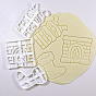 PP Plastic Cookie Cutters, Christmas Theme, Fireplace/Chimney with Santa Claus/Sock