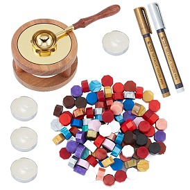 CRASPIRE Fire Wax Seal Wax Sealing Stamps Tool Kits, include Rosewood Wax Furnace, Spoon, Wax Particles, Paints Pens, Candle, for Scrapbooking