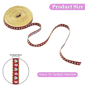 10ярдов полиэстеровой жаккардовой ленты, Сердце Pattern, для аксессуаров для одежды, украшение подарка