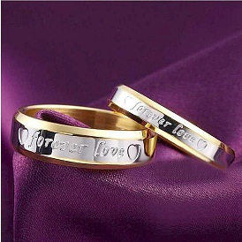 Word Forever Love Titanium Steel Couple Rings, for Valentine's Day
