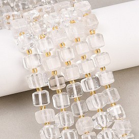 Природных кристаллов кварца бисер нитей, кубические бусины из горного хрусталя, с бисером