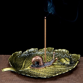 Leaf & Snails Alloy Incense Burners, Incense Holders, Home Office Teahouse Zen Buddhist Supplies