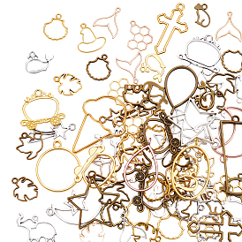 1Подвески в тибетском стиле из сплава с открытой задней частью и оправой, разнообразные, разнообразные